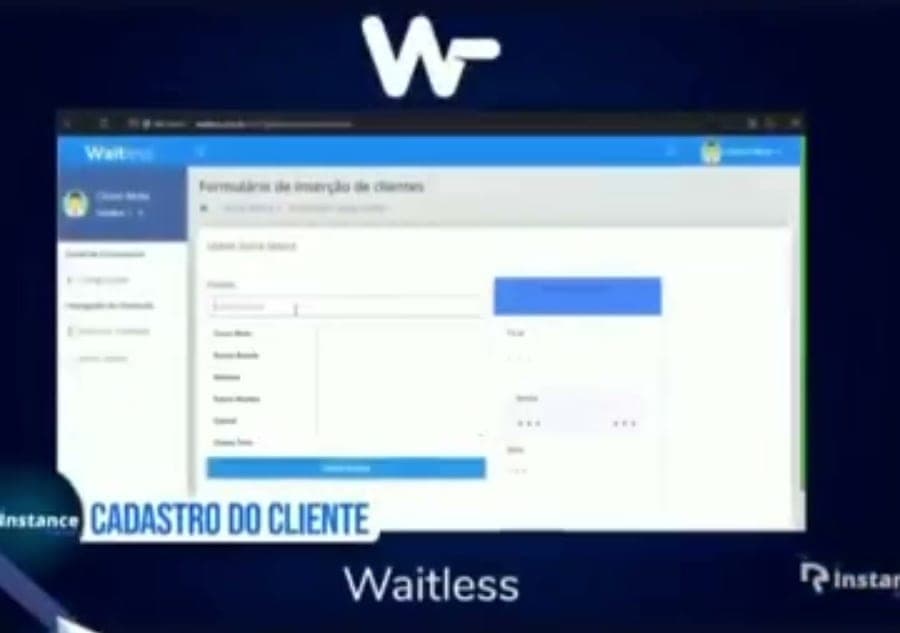 Customer sign-up screen of Waitless, a system built by Instance Digital