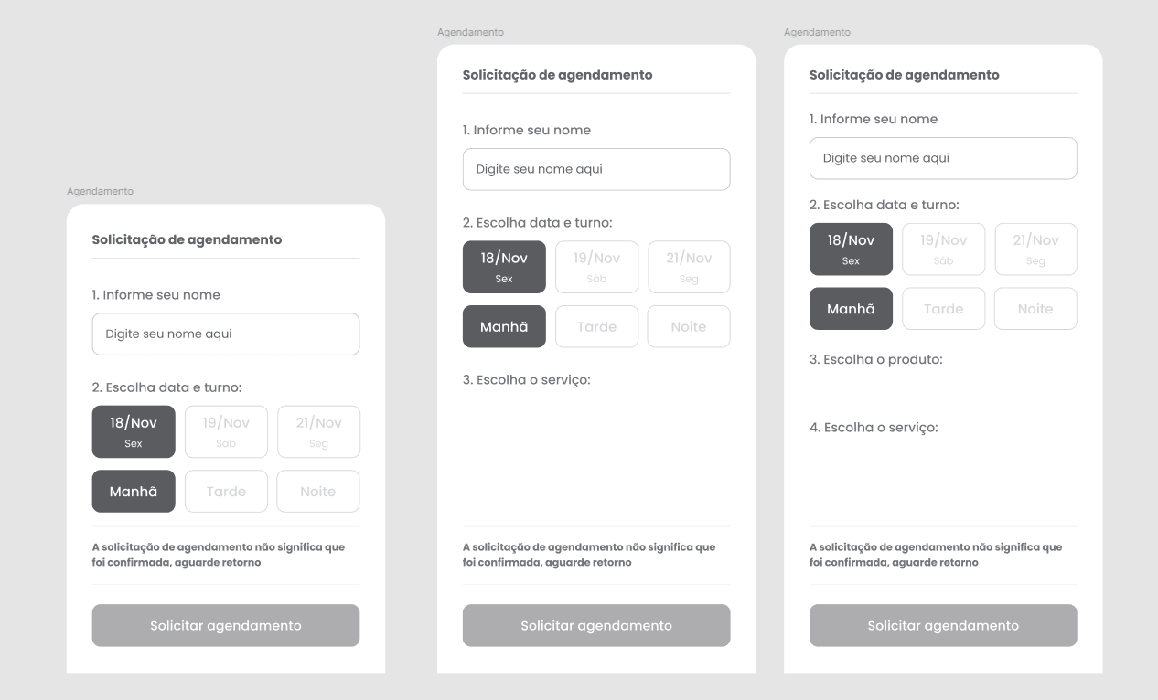 Fluxo de agendamento
