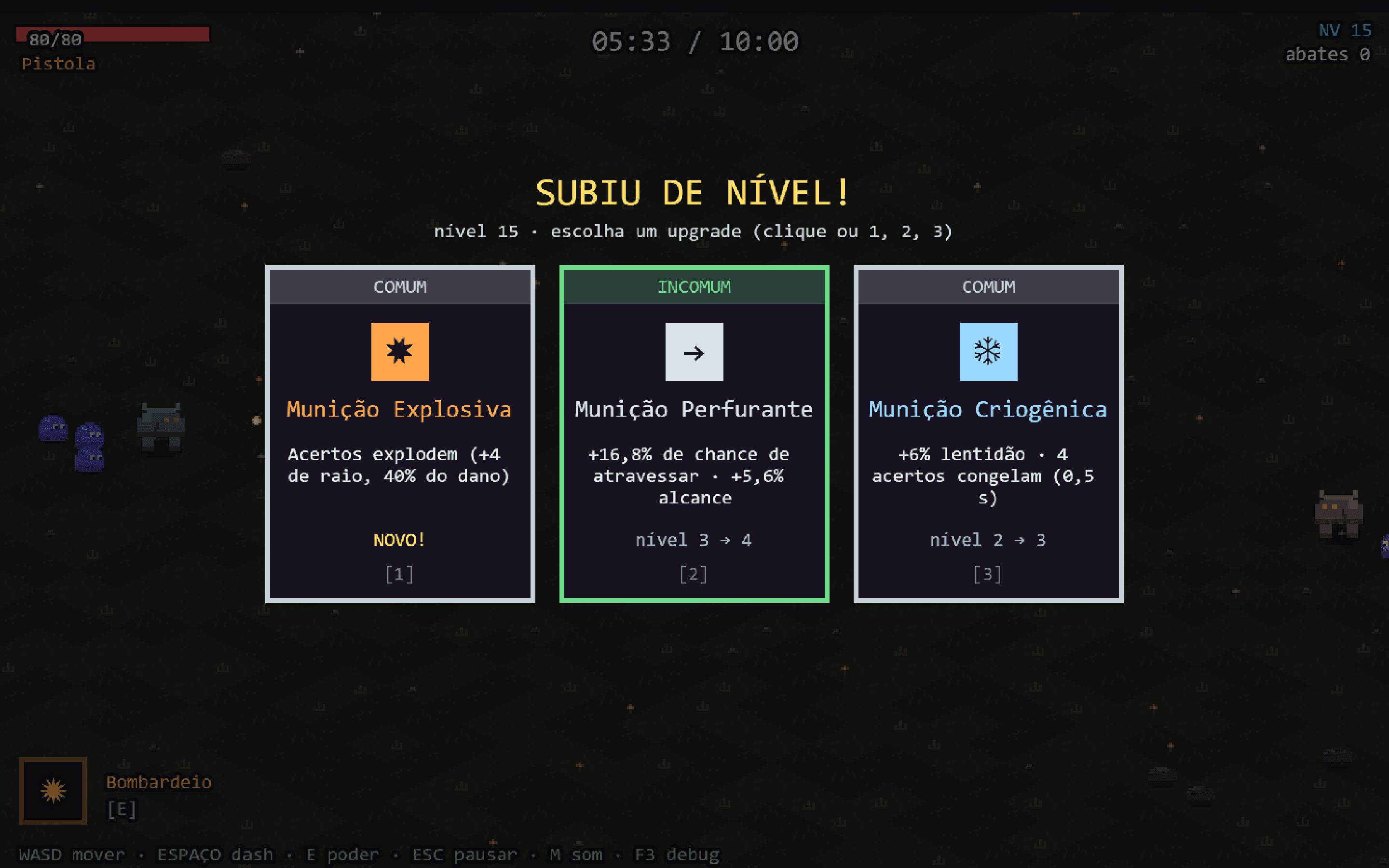 Level up: three cards with rarity, effect and level